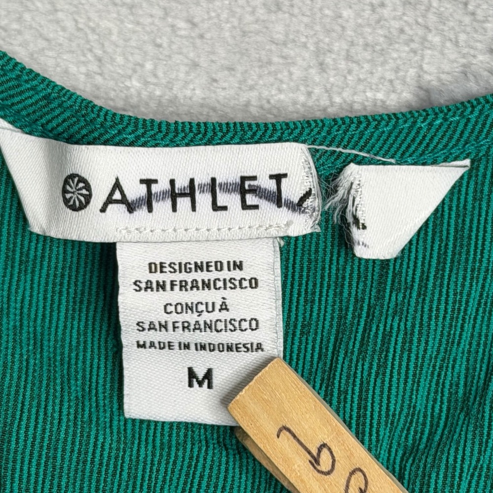 Athleta Echo Sleeveless Midi Dress Womens M Green Athleisure Athletic Pockets - Picture 2 of 11